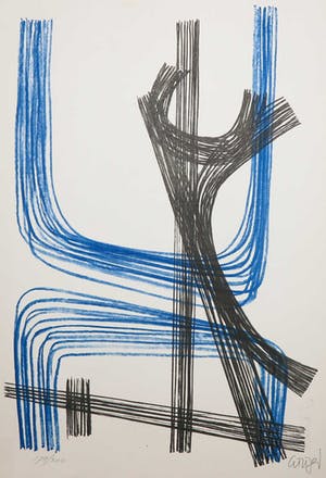 Hansjorg Gisiger - Litho uit de portfolio Documenta Geigy. Das Unbehagen in der Kunst (1965) kopen? Bied vanaf 60!