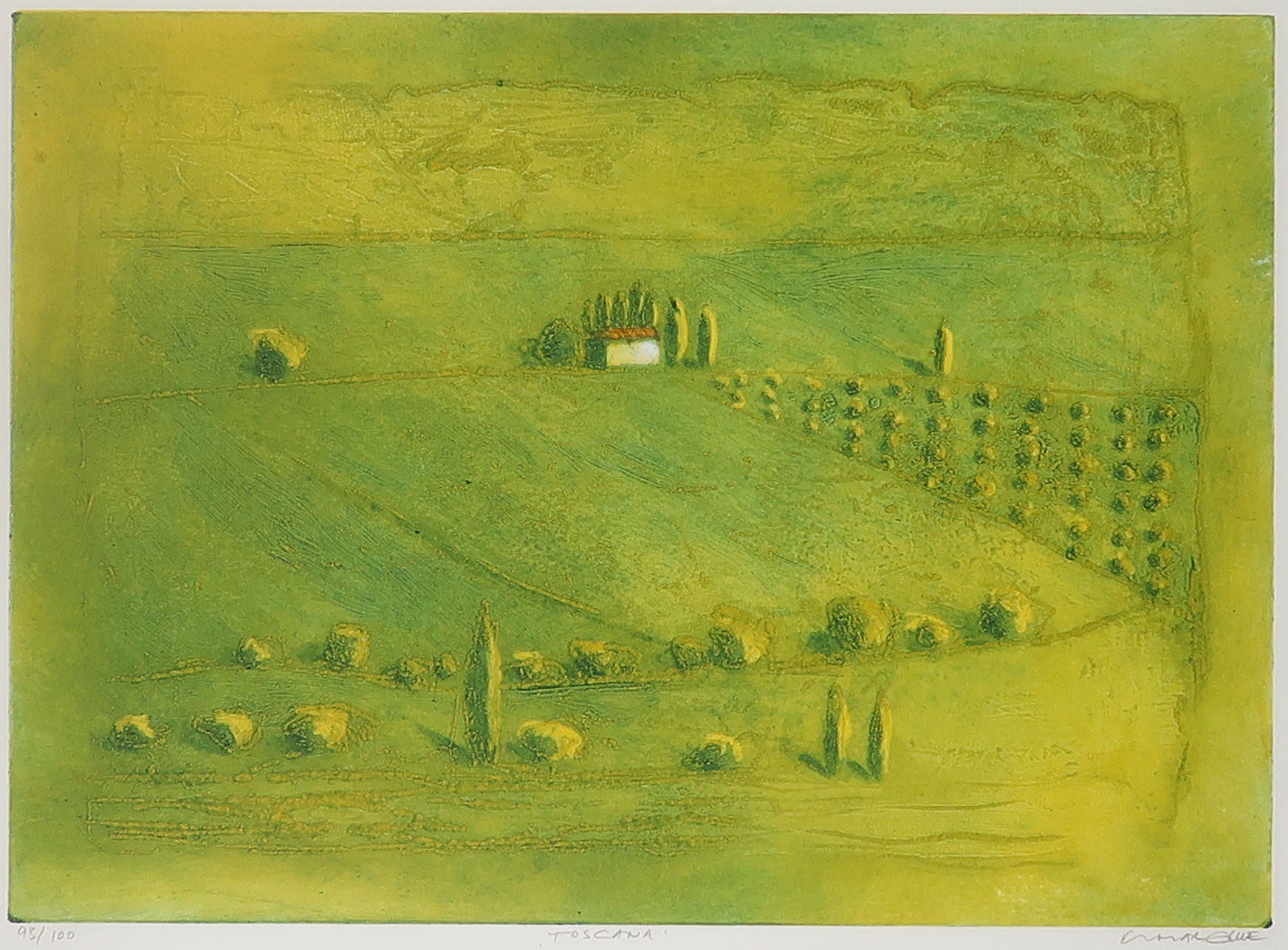 Elmar Gille - Kleurenets, Toscana - Ingelijst kopen? Bied vanaf 50!