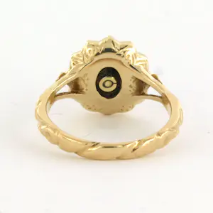 14k geel gouden entourage ring bezet met roos geslepen diamant tot. 0.40ct kopen? Bied vanaf 410!