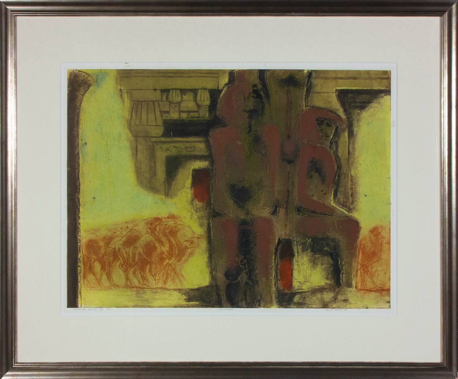 Ru van Rossem - Ets / aquatint / reliëfdruk, Bewakers van de tijd - Ingelijst kaufen? Bieten Sie von 80!
