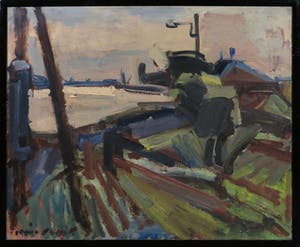 Hein Stork - Olieverf op doek, Aan de Amstel - Ingelijst kopen? Bied vanaf 200!