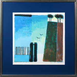 Magda Luttikhuizen - Zeefdruk, Het Lied - Ingelijst verkocht voor € 1!