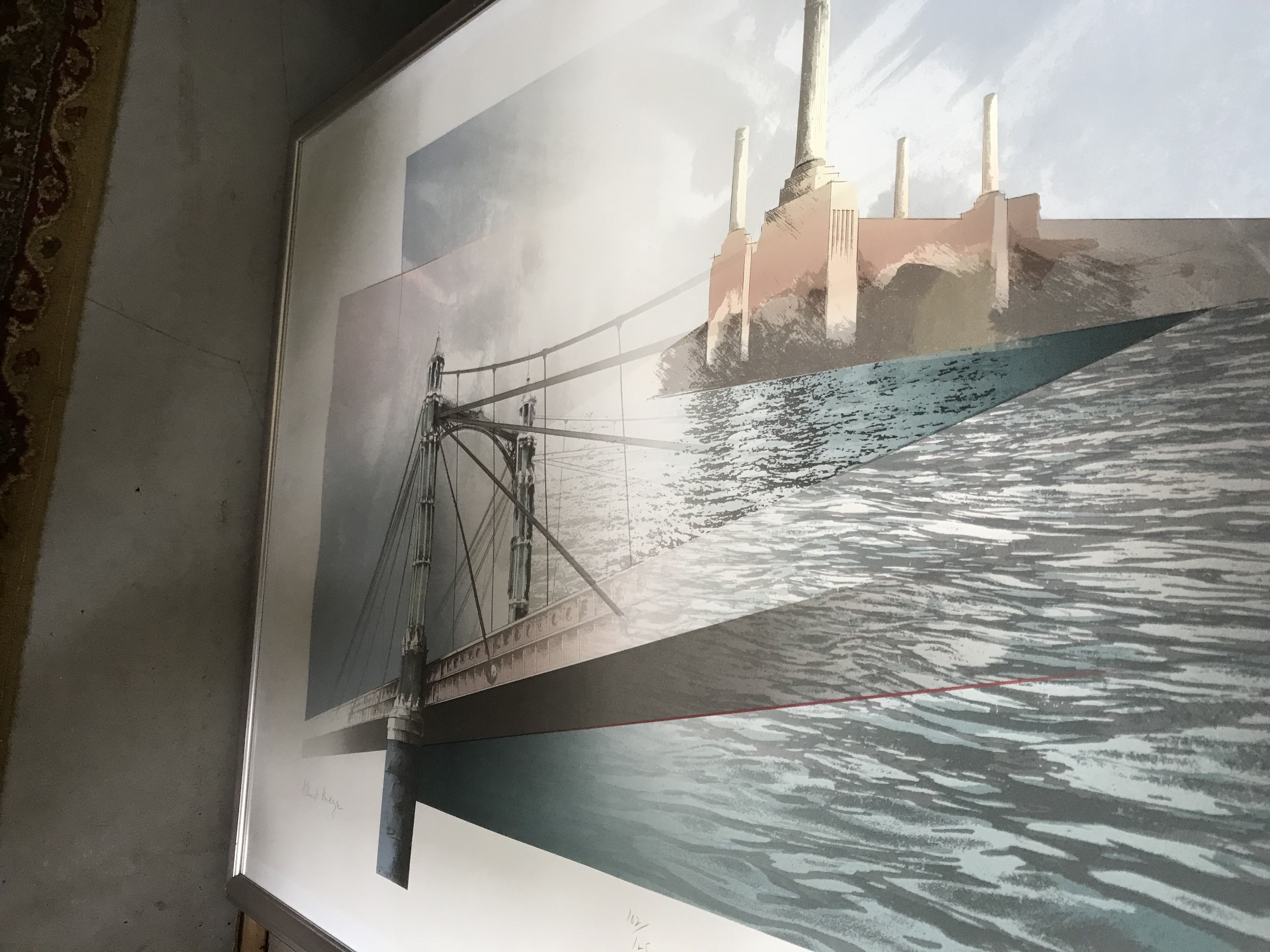 Niet of onleesbaar gesigneerd - litho, Londen Albert bridge, 1988, gesigneerd kopen? Bied vanaf 1!