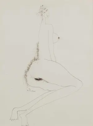 Theo Beerendonk - Lot van twee pentekeningen, Naakt kopen? Bied vanaf 70!