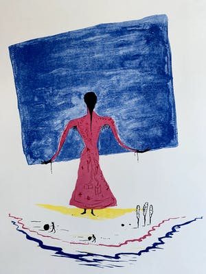 Henk Visch - kleurenlitho - zonder titel - 1994 (Incl passe-partout) kopen? Bied vanaf 125!