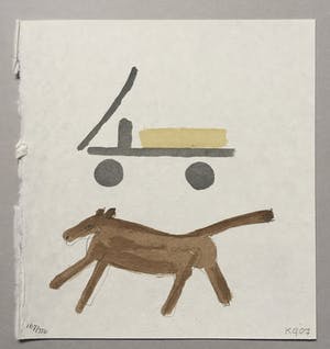 Klaas Gubbels - litho op handgeschept papier 'De kar' - 2007 kopen? Bied vanaf 145!