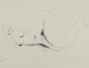 Theo Beerendonk - Lot van twee pentekeningen, Naakt kopen? Bied vanaf 70!