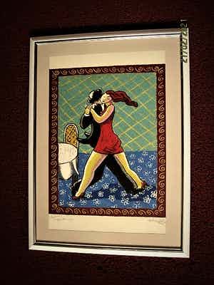 Jacques Tange - populair Rotterdams graficus - gesigneerde Zeefdruk - Tango dinner - 200 exempl. verkocht voor € 30!