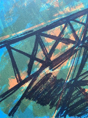 Bob Kemper - kleurenzeefdruk | 'Brandtoren II' | 1988 kopen? Bied vanaf 50!