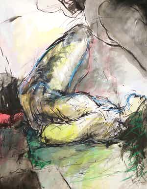 Franscz Witte - Gemengde techniek op papier, Zonder titel verkocht voor € 1!