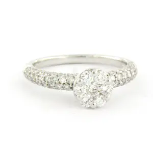 ESFAHAN - 18k witgouden ring bezet met briljant geslepen diamant tot. 1.00ct kopen? Bied vanaf 810!