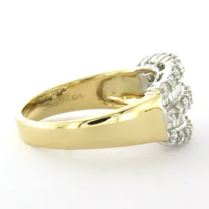 14k bicolour gouden ring met briljant en baguette geslepen diamant tot. 1.00ct kopen? Bied vanaf 1200!