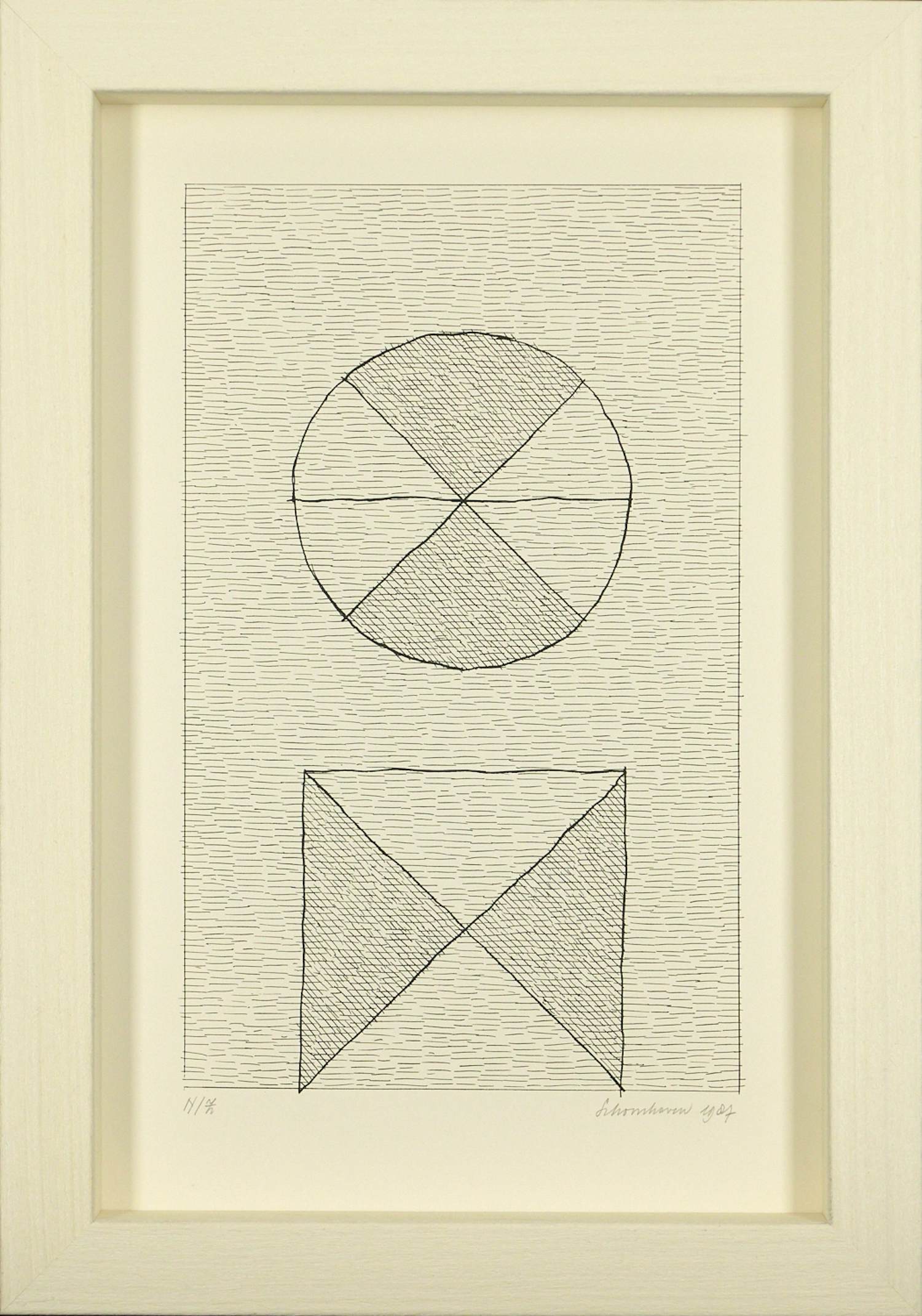 Jan Schoonhoven - Siebdruck - Sonderausgabe - minimalistisches Meisterwerk - hochwertig gerahmt kopen? Bied vanaf 690!