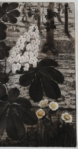 Roelf Gerbrands - Hertenkamp in de Haarlemmer Hout met bloeiende kastanje kopen? Bied vanaf 85!