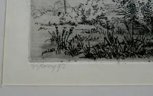 Gerard van Rooy - ets: Bij de Vecht (Oud Zuilen) - 1972 kopen? Bied vanaf 50!