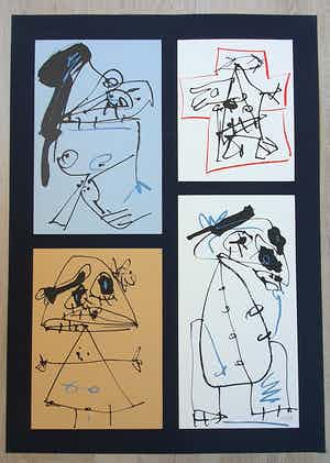 Antonio Saura - Triptico - zeefdruk - gesigneerd -1975 verkocht voor € 1!