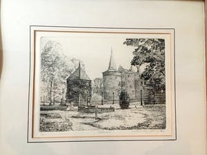 Jan van Rijsewijk - Helmond - Ets, Ingelijst kopen? Bied vanaf 35!