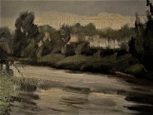 Frits Hubeek - Schilder van het Gooi - fraai olieverf - "Herfst aan de Vecht" - gesigneerd kopen? Bied vanaf 10!