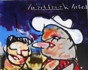 Herman Brood - Kleurenzeefdruk HEARTBREAK HOTEL Handgesigneerd. kopen? Bied vanaf 1!