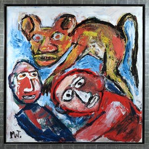 Martin van Wordragen - Olieverf op doek, Paniek in de zoo - Ingelijst (Groot) kopen? Bied vanaf 300!