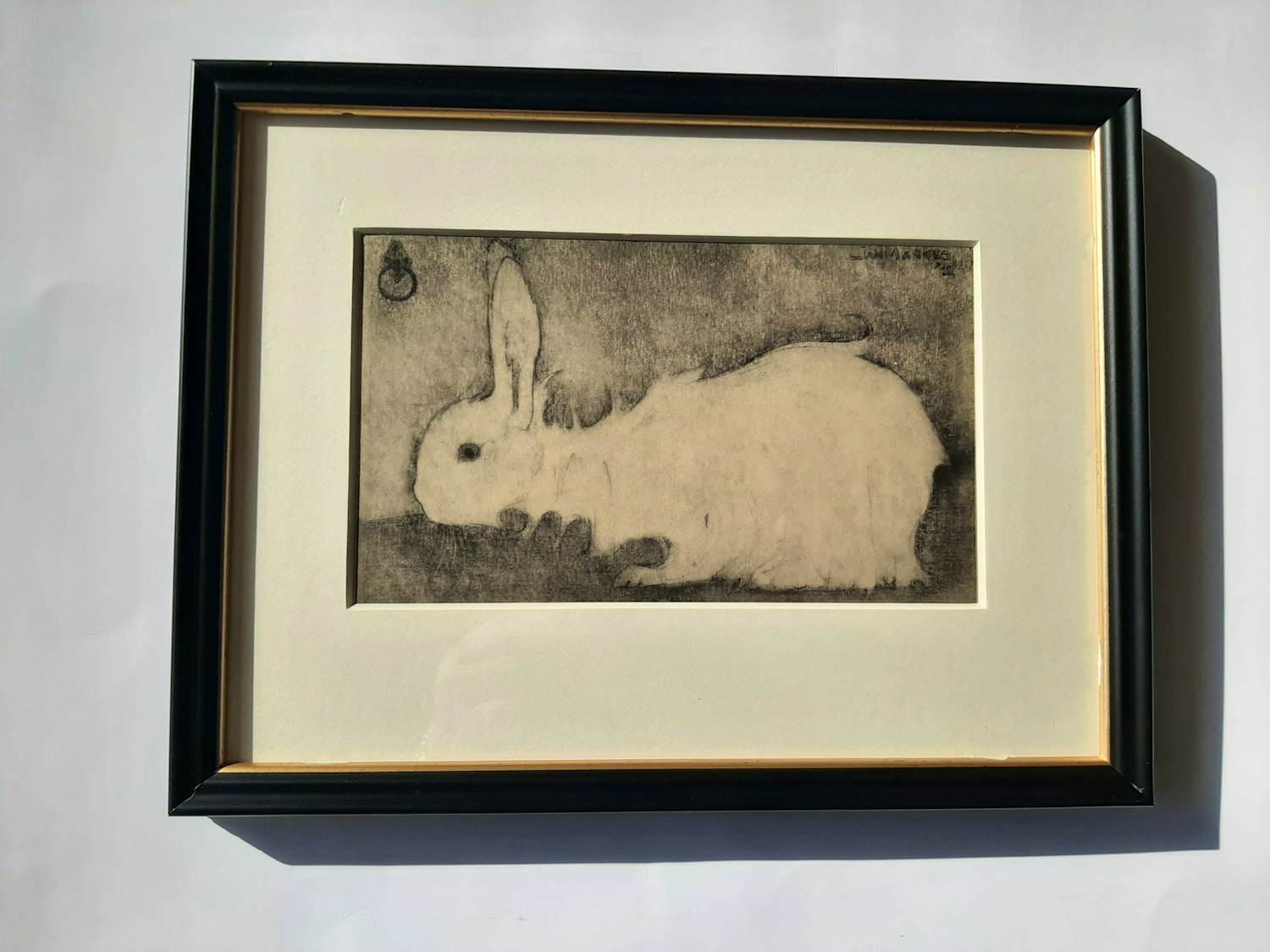 Jan Mankes - Originele Heliogravure, Wit konijntje 1923 verkocht voor € 120!