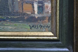 Niet of onleesbaar gesigneerd - Landschap met boerderijen - Olieverf op doek kopen? Bied vanaf 10!