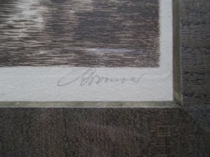 Niet of onleesbaar gesigneerd - Ingelijste ets Groenburgwal Amsterdam, gesigneerd kopen? Bied vanaf 1!