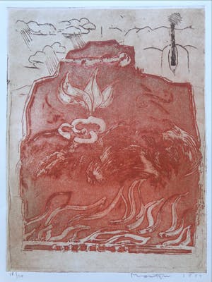 Jan Montyn - POKHARA I NEPAL / KLEURETS / 65x50cm / SIG / 1994 kopen? Bied vanaf 45!