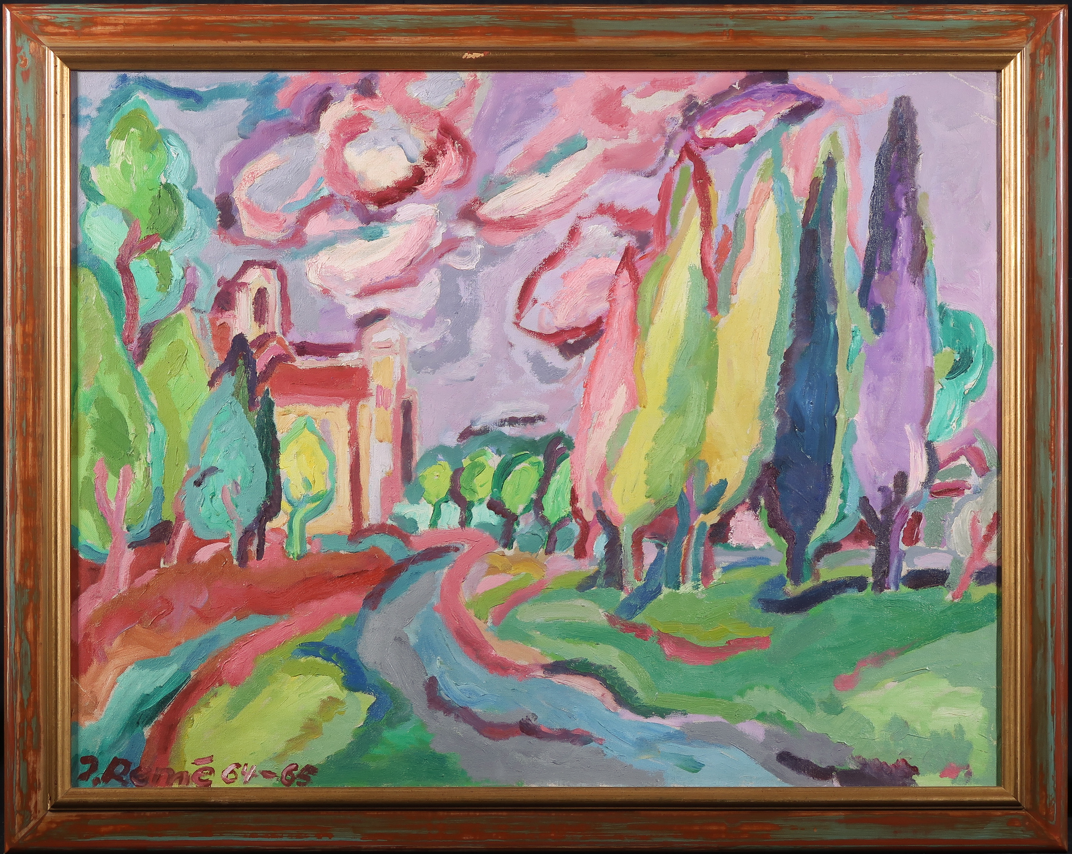 Jorg Reme - Olieverf op doek, Pastoraal landschap - Ingelijst kopen? Bied vanaf 200!