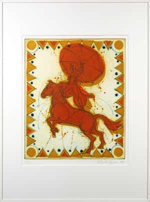 Ronald Tolman - Ets, Muze - Ingelijst verkocht voor € 50!