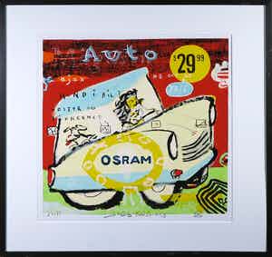 Jacob Herskind - Zeefdruk, Osram - Ingelijst verkocht voor € 1!