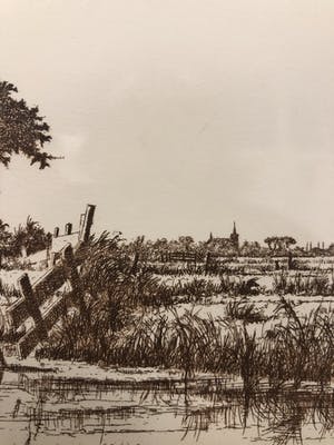 Harmen Kooistra - Landschap met molen kopen? Bied vanaf 20!