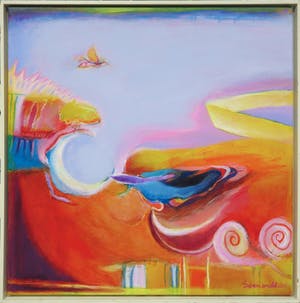 Anne Barneveld - Acryl op doek, Daar komen ze... - Ingelijst kopen? Bied vanaf 100!