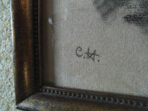 Cornelia Hioolen - Houtskooltekening - Vrouw met waterkan kopen? Bied vanaf 30!