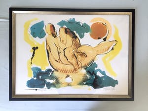 Nic Jonk - De Omhelzing - Zeefdruk, Ingelijst kopen? Bied vanaf 95!