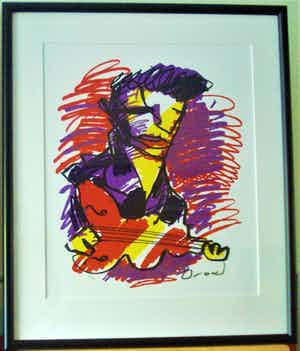 Herman Brood - Guitarman, zeer mooi ingelijst verkocht voor € 295!
