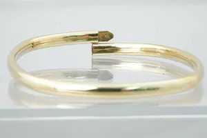 Aparte 14krt geel-gouden "vierkante" unisex "slaven" armband - gekeurd kopen? Bied vanaf 130!