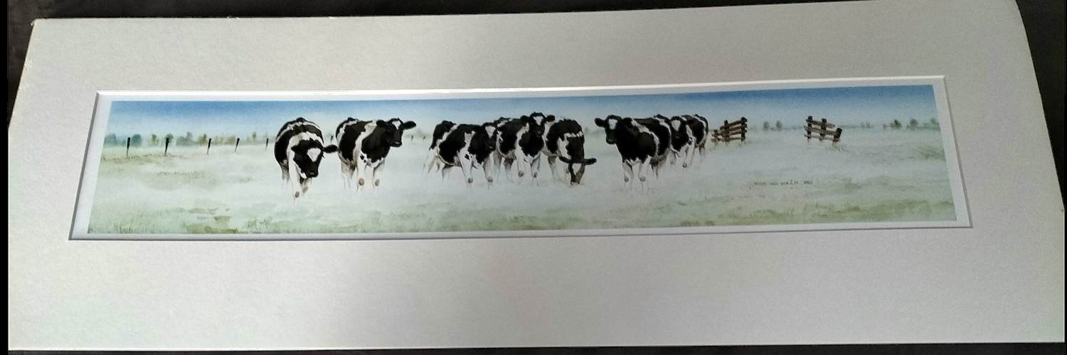 Wiebe A van der Zee - koeien aquarel verkocht voor € 75!