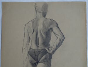 Nico Schrier - 2 Tekeningen, “Naakte man” – ca. 1950 kopen? Bied vanaf 1!