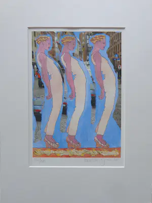 Barbara Jonk - DRIE VROUWEN / KLEURLITHO / 40x30cm / SIG / 2011 / PASSE kopen? Bied vanaf 25!