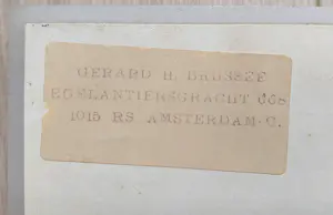 Gerard Brussee - Abstracte compositie, gemengde techniek met collage (netjes ingelijst) kopen? Bied vanaf 50!