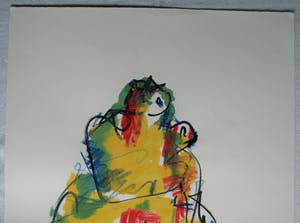 Anton Heyboer - Pastel & acryl, Moeder en kind – ca. 1985 – 70 x 50 cm kopen? Bied vanaf 1!