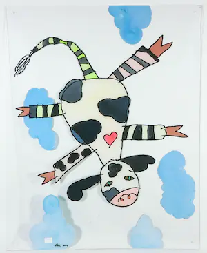 Ella Steenmeijer - Acryl op plexiglas, Kindertekening kopen? Bied vanaf 1!