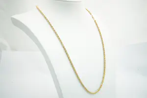 25 - Sierlijk, zo goed als nieuw 14 krt geel gouden "Koord" collier - 60cm lang kopen? Bied vanaf 275!