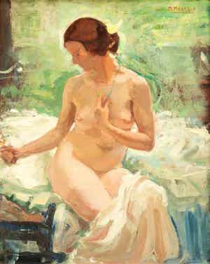 Maurice Mareels - ''boudoir-scéne verkocht voor € 575!