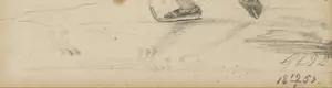 Niet of onleesbaar gesigneerd - Potloodtekening, Schaatser kopen? Bied vanaf 1!