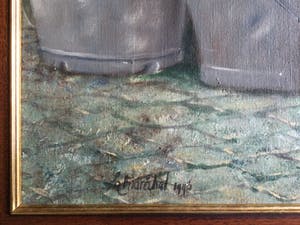 Leonie Maréchal - stilleven met hortensia's, hedera en margriet kopen? Bied vanaf 85!