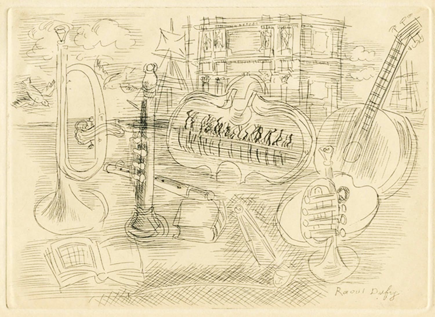 Raoul Dufy - Originele ets met titel: Musique kopen? Bied vanaf 125!