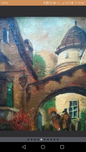 Niet of onleesbaar gesigneerd - Klassiek stadstafereel (in stijl: Hollandse school) kopen? Bied vanaf 10!