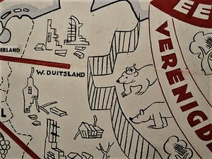 Peter van Reen - Origineel ontwerp voor Affiche "Europa 1 in een verenigde Wereld" gesigneerd kopen? Bied vanaf 40!